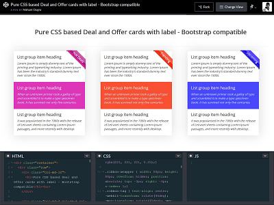 Pure CSS based Deal and Offer cards CodePen