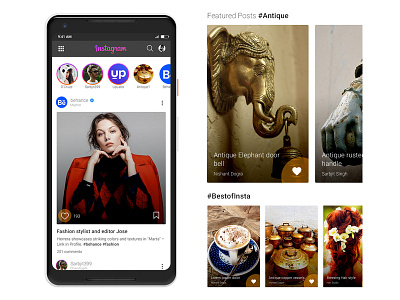 Instagram Redesign Challenge submission by Nishant Dogra android app app behance challenge concept design strategy design thinking freebie instagram socail media user experience