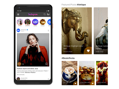 Instagram Redesign Challenge submission by Nishant Dogra