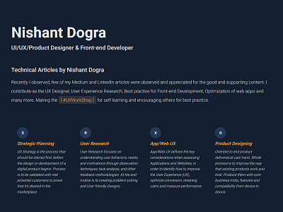 Technical Articles by Nishant Dogra design thinking portfolio presentation user experience design user interface design website ui