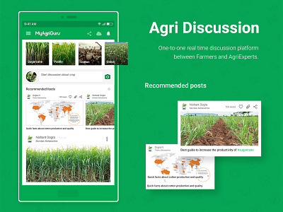 MyAgriGuru 3.0 Agri Discussion recommended post agri advisory agriculture agronomy android design application design farming mahindra myagriguru product design social media user experience
