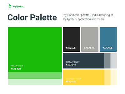 MyAgriGuru Color Swatches agriculture agronomy branding colorpalette farming mahindra myagriguru swatches