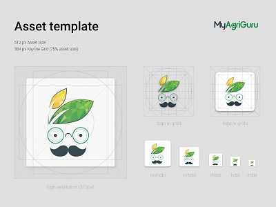 MyAgriGuru - Andorid Icon Asset Guide agriculture agronomy android application ui applicationdesign branding farming logodesign mahindra myagriguru playstore product design