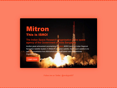 ISRO India card codepen design thinking designthinking dograsweblog free code freebie india isro jumbotron space research