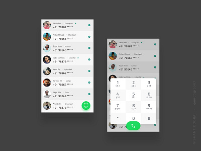 Calling application UI screens