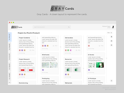 Gray Cards - web application UI