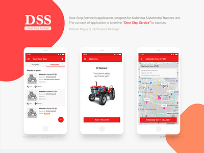 DSS Mahindra | UX & Product Design application desing application ui design thinking ionic product design saas service app tractor user experience user interface