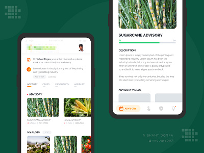 Agronomy App UI agriculture agriculture business consulting application design application ui crop advisroy sugarcane user expereince user interface