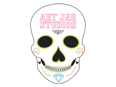 Art Jar Studios - Sugar Skull Sticker art jar studios colorful day of the dead dia de los muertos skull sticker sugar skull