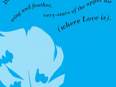 Where Love Is black blue feather text type typography