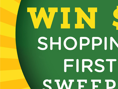 Sweepstakes Poster circle green poster text typography white yellow