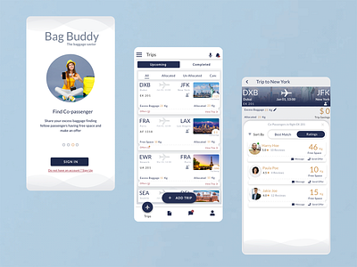 Bag Buddy - Airline luggage sharing App concept