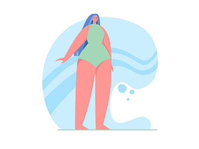 All women are beautiful american body body positive bodypositive design icon icons illustration illustration digital sticker stickers swimming vector woman