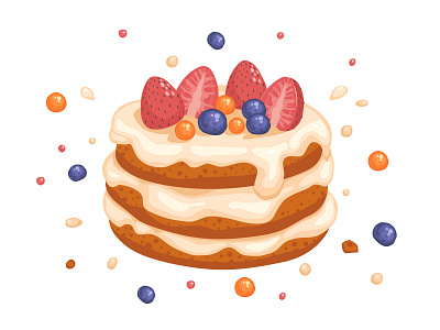 Vector cake creative design food food illustration illustration illustrator logo vector