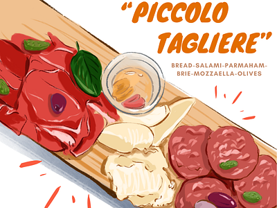 Piccolo Tagliere branding design digital digital art digital illustration flat food illustration logo