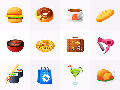 Icons Design 3d app design flat food game gui ui