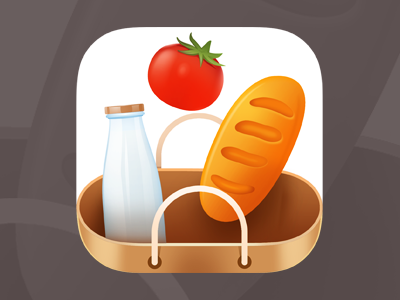 Groceries App Icon android flat icon ios icon iphone iphone icon logo minimalistic ui vibrant