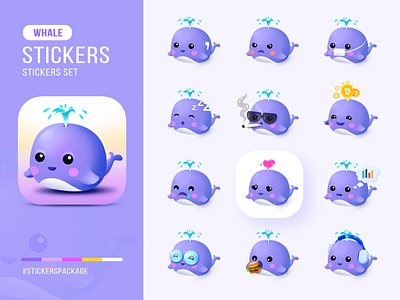 Whale stickers package