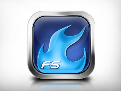 Fire Software IOS Icon 2d 3d app icon fire icon ios ios icon iphone iphone icon launcher icon silver software