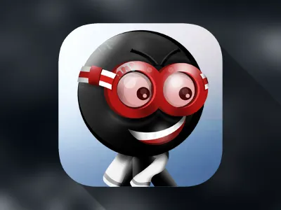 Stickman swimmer icon diver diving flat icon ios iphone sea stick stickman swimmer swimming water