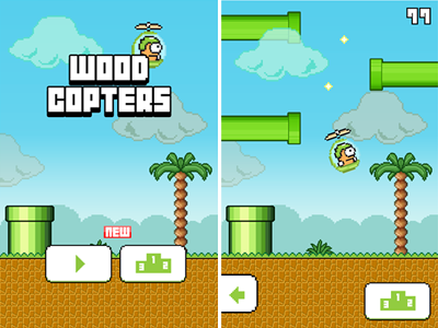 8bit retro Iphone Game 8bit retro pixel game art game iphone ipad design wood copter flappy