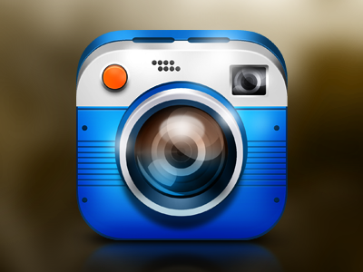 3D IOS Camera Icon 3d android blue camera ios ios icon iphone iphone icon lens objective picture record