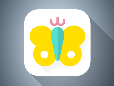 Wunder butterfly icon logo android butterfly flat icon ios ios7 ios8 iphone minimalistic nature vibrant