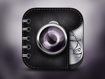 3D Camera Icon 3d android book camera car icon ios iphone leather lens metal picture