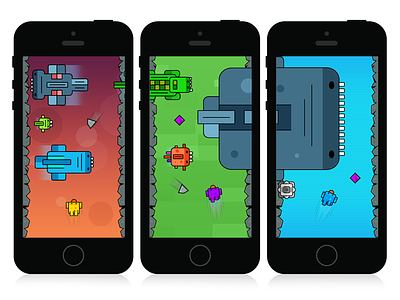 Flat iPhone Game Design. animal charachter flat game art game design gui ios iphone game minimalistic smart ui
