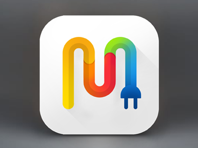 M Plugin IOS Icon 2d icon art flat icon icon design ios icon iphone iphone icon minimalistic network plugin