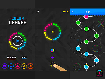 iPhone Game Design 2d colors colorswitch game art gui ios ios game iphone game simple ui vibrant