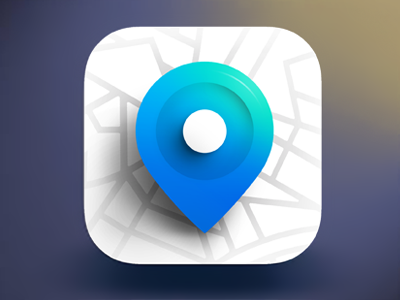 GPS Ios Icon Design design flat friends gps ios ios icon iphone icon location map minimalistic vibrant