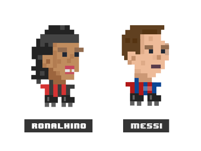 Soccer Players pixel art. game gui icon ios messi pixel pixel art ronaldhino soccer soccer player