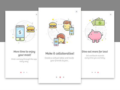 Onboarding Icons Illustrations android design drawn flat graphics icons illustration ios iphone material screen ui