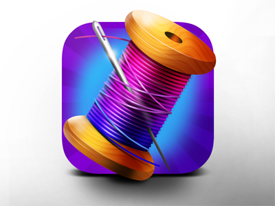 Cross Stitching APP Icon 3d app icon cross stitching flat ios icon iphone icon needle rope ui vibrant