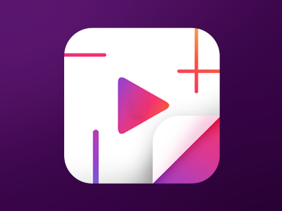 Video Collage Story for Instagram Icon collage flat icon instagram ios icon iphone icon minimalistic play story vibrant video