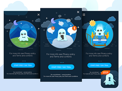 Mobile App design. app design art cartoon flat game art game design ghost icon minimalistic mobile app ui