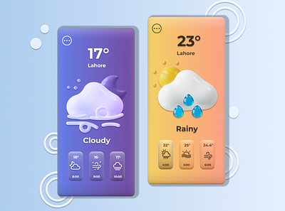 Weather Forecast App Widget 3ddesign concept concept design creative design graphicdesign mobile app mobile app design mobile design ui uidesign uiux user interface ux