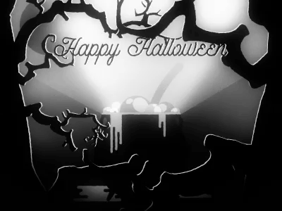 Soup Anyone ?? animation bubbles caldron eye forest gif halloween magic tree