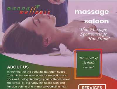 Massage Saloon Flyer animation flat graphic design icon illustration minimal typography vector web website