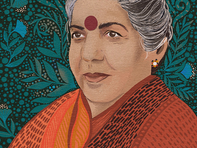 Vandana Shiva branding design digital illustration editorial illustration logo magazine