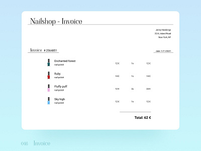 Daily UI 046 Invoice 046 046 invoice 046invoice daily ui 046 daily ui challenge dailyui046 dailyuichallenge design ui ui challenge ui challenge 046 ui design uichallenge uidesign