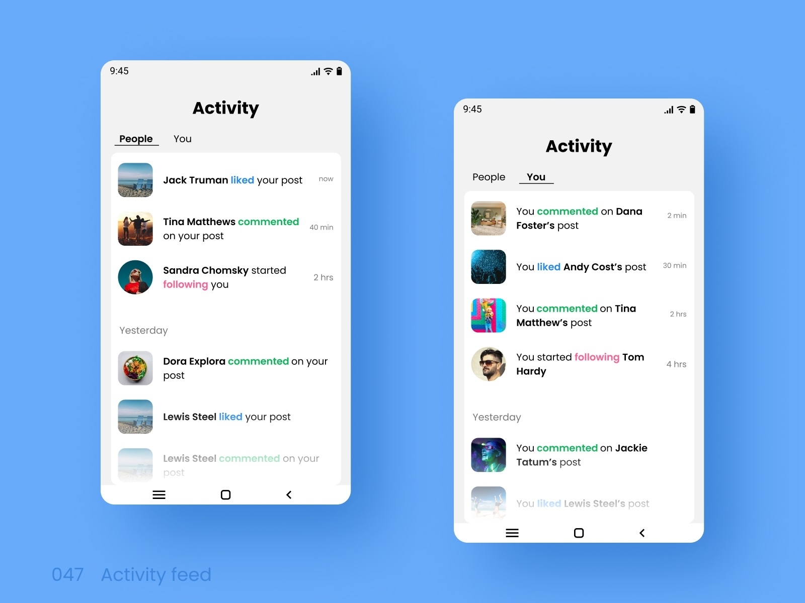 Daily UI 047 Activity Feed By Ella On Dribbble