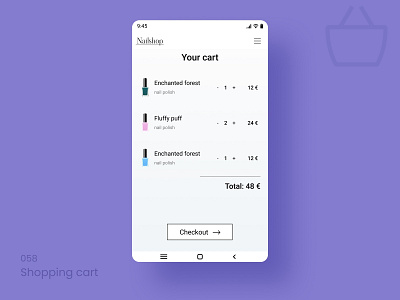 Daily UI 058 Shopping cart 058 daily ui 058 daily ui challenge dailyui058 dailyuichallenge design shopping cart shoppingcart ui ui challenge ui challenge 058 ui design uichallenge uichallenge058 uidesign