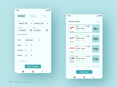 Daily UI 068 Flight search