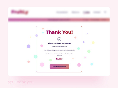 Daily UI 077 Thank you