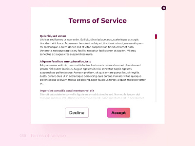 Daily UI 089 Terms of Service
