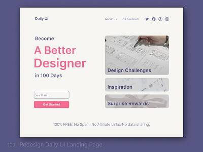 Daily UI 100 Redesign Daily UI Landing Page