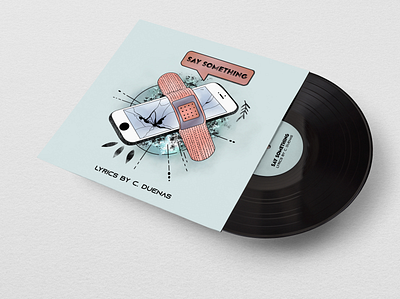 Single "Say Something" by C.Duenas album artwork album cover album design design graphic design illustration music design procreate vector