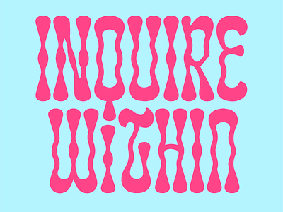 Inquire Within - Bubblegum 1970s full moon graphic design groovy logo naps print design self care self improvement typography wordmark